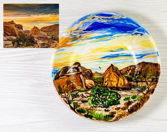 Custom Landscape Illustration Jewelry Dish, Personalized Ring Dish Custom Jewelry Dish from your Photo, Bridal Shower Gift