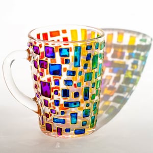 Rainbow Coffee Mug, Handmade Mug Colorful, Pride Mug