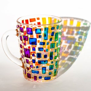 Pride Mug, Hand Painted Rainbow Cup, LGBTQ Gift, Pride  Month Present