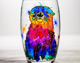 Personalized Otter Wine Glass, Funny Custom Wine Tumbler, Custom Sea Otter Gift