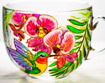 Hummingbird Mug, Personalized Hummingbird Gift for Women, Grandma Gift