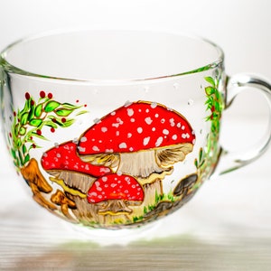 Toadstool Coffee Mug Handmade Mushroom Mug, Personalized Woodland Mug, Handmade Forest Cup Mothers day gift