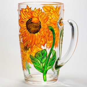 Sunflower Mug, Personalized Sunflowers Coffee Mug, Personalized Floral Gift Mothers Day
