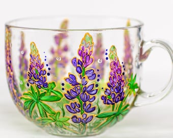 Texas Bluebonnet Mug, Lupine Coffee Cup, Personalized Wildflower Gift