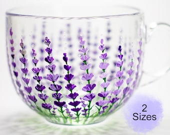 Personalized Lavender Mug, Gift for Mom, Hand Painted Floral Mug, Mother’s Day Gift