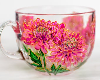 Personalized Birth Month Flower Mug, Floral Coffee Cup, Birthday Gift for Mom or Grandma