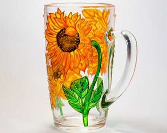 Mug tournesol, tasse à café tournesols personnalisée, cadeau floral personnalisé fête des mères