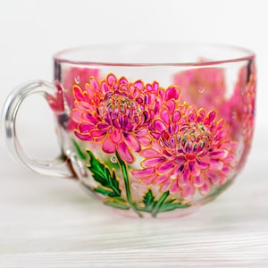 Birth Month Flower Gift for Mom, Hand Painted Flower Mug, Mothers Day Gift