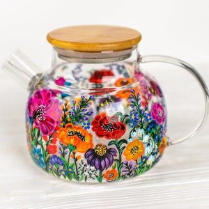 wildflowers glass teapot mothers day gift