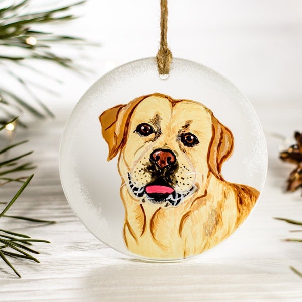 Custom Dog Ornament Hand Painted Pet Memorial Ornament, Personalized Pet Memorial Gift, Holiday Ornament