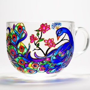 Personalized Peacock Coffee Mug, Mothers Day Gift, Custom Peacock Gift