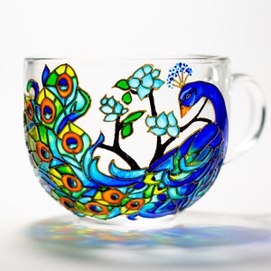 Personalized Peacock Coffee Mug for Women, Peacock Cup, Peacock Lover Gifts
