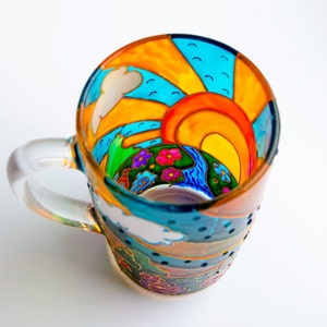 Sun Mug Coffee Mug Sunrise Sun Art Hand Painted Tea Mug