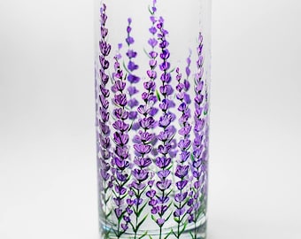 Flower Vase Home Decor, Glass Vase for Flowers Table Centerpiece, Custom Wedding Flower Centerpieces Lavender