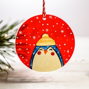 Personalized Penguin Ornament, Baby&#39;s First Christmas Ornament, Personalized Kids Christmas Ornament for Boys