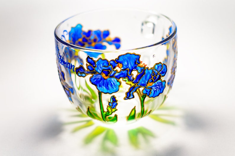 Custom Bridesmaid Gift Floral Coffee Mug Wedding Favor Irises | Etsy