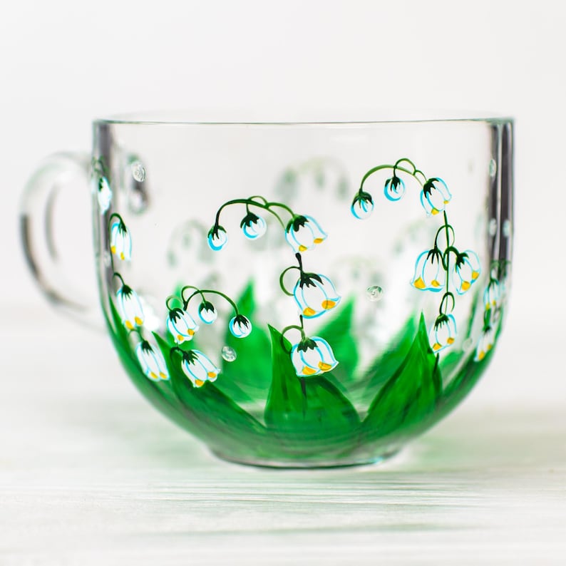 May Birth Flower Mug, Lily of the Valley Mug, Personalized Birthday Gift for Mom image 2