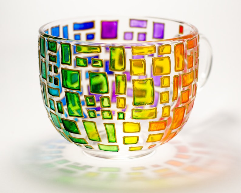 Handmade Mug, Rainbow Coffee Mug, Colorful Personalized Mothers Day Gift image 5