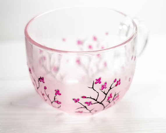 Elegant Pink Ceramic Coffee Mug, Beautiful Bird Flower Ceramic Mug, La –  Art Painting Canvas