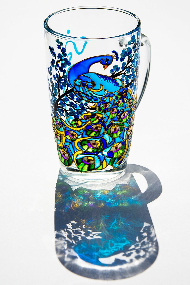 Peacock Blue Coffee Mug For Women Peacock Wedding Favors Etsy