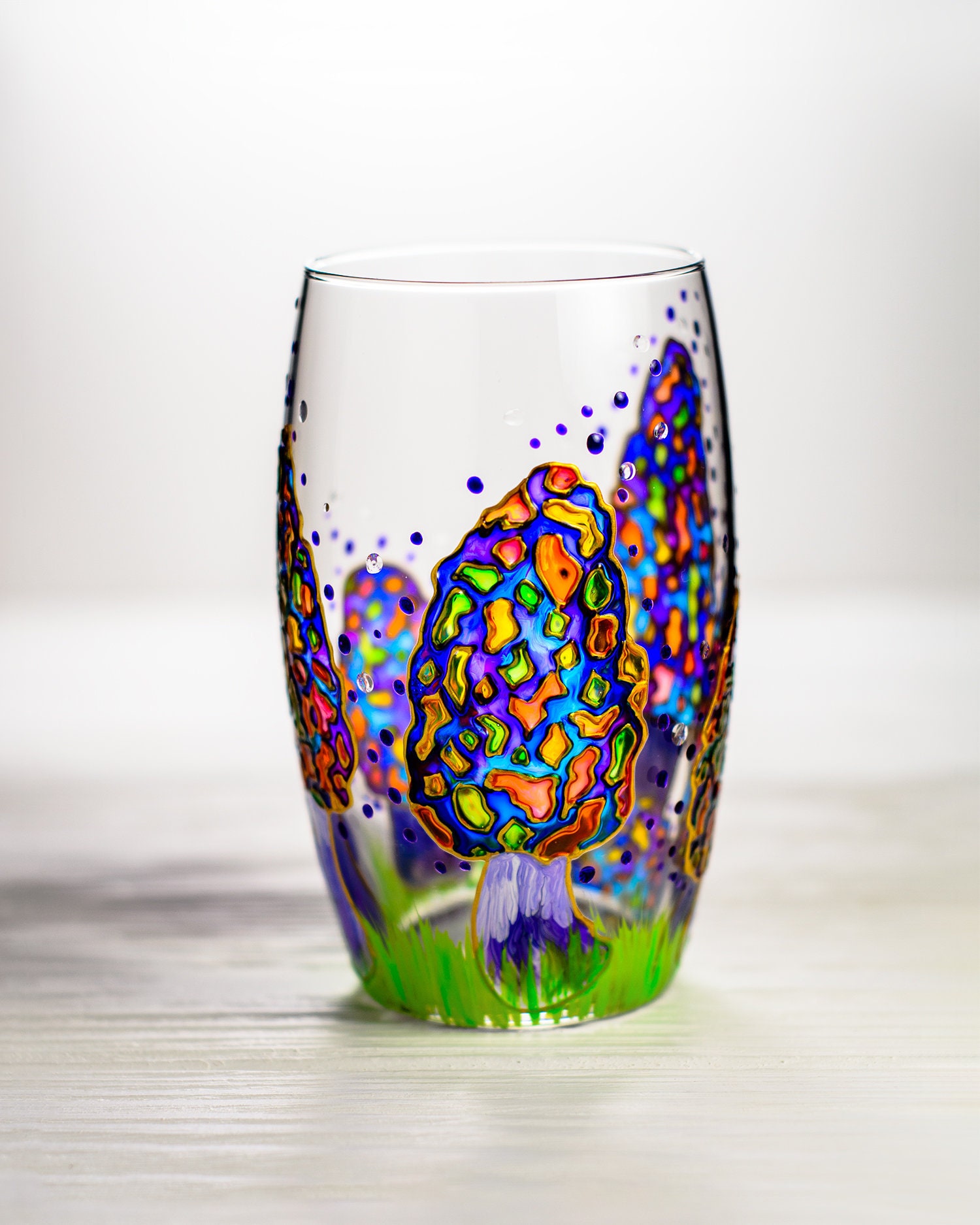 Morel Mushroom Wine Glass Personalized Nature Lover Gift Etsy