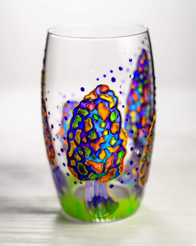 Morel Mushroom Wine Glass Personalized Nature Lover Gift Etsy
