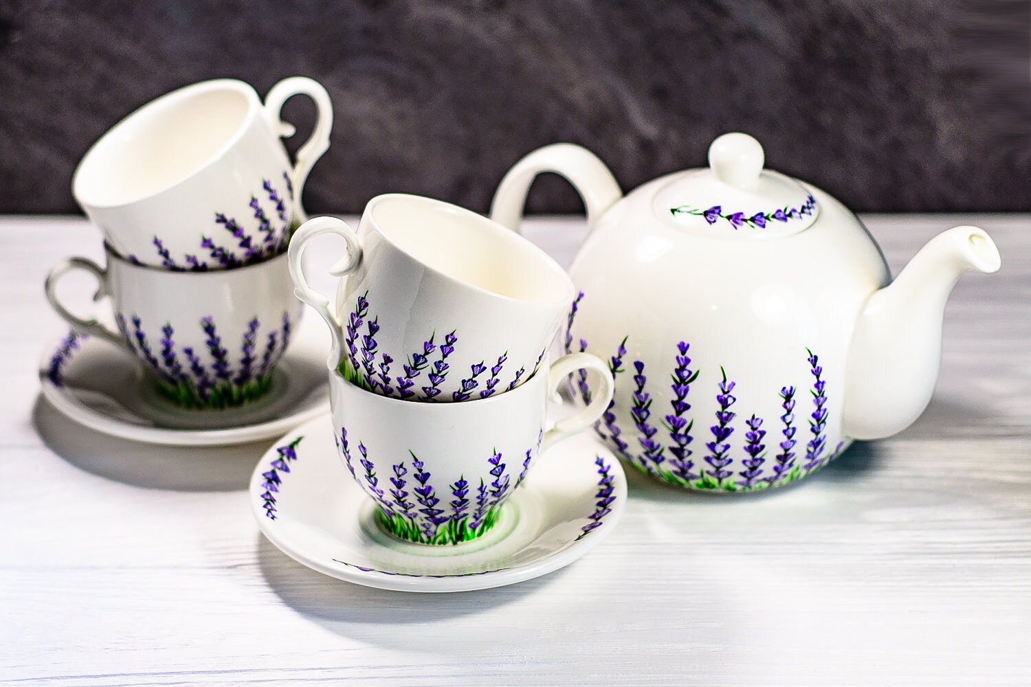 Handmade Ceramic Tea Set with Teapot and Cups by YomYomceramic