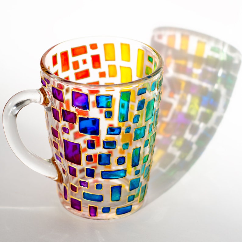 Handmade Mug, Rainbow Coffee Mug, Colorful Personalized Mothers Day Gift image 7