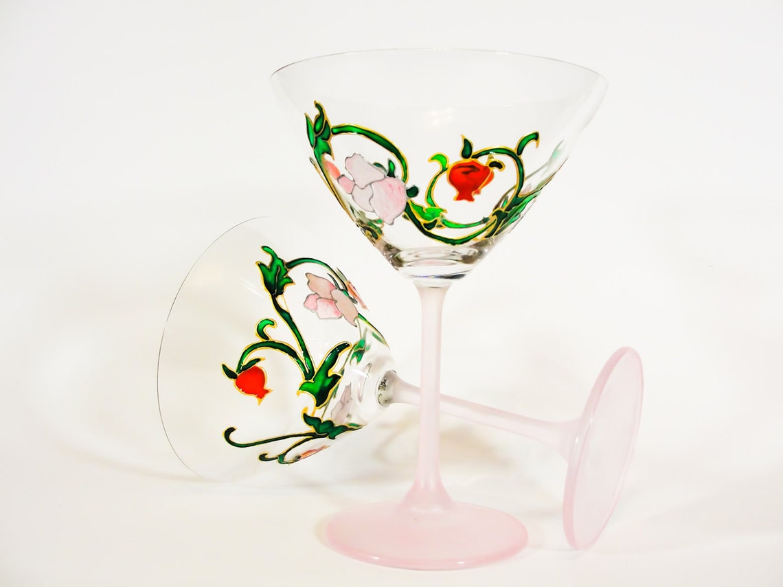 Cocktail Martini Glasses Personalized Quarantini Glasses Set Etsy