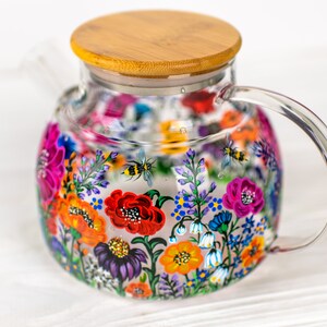 Wildflowers Teapot, Personalized Mothers Day Gift, Botanical Floral Teapot, Gift for Mom image 7