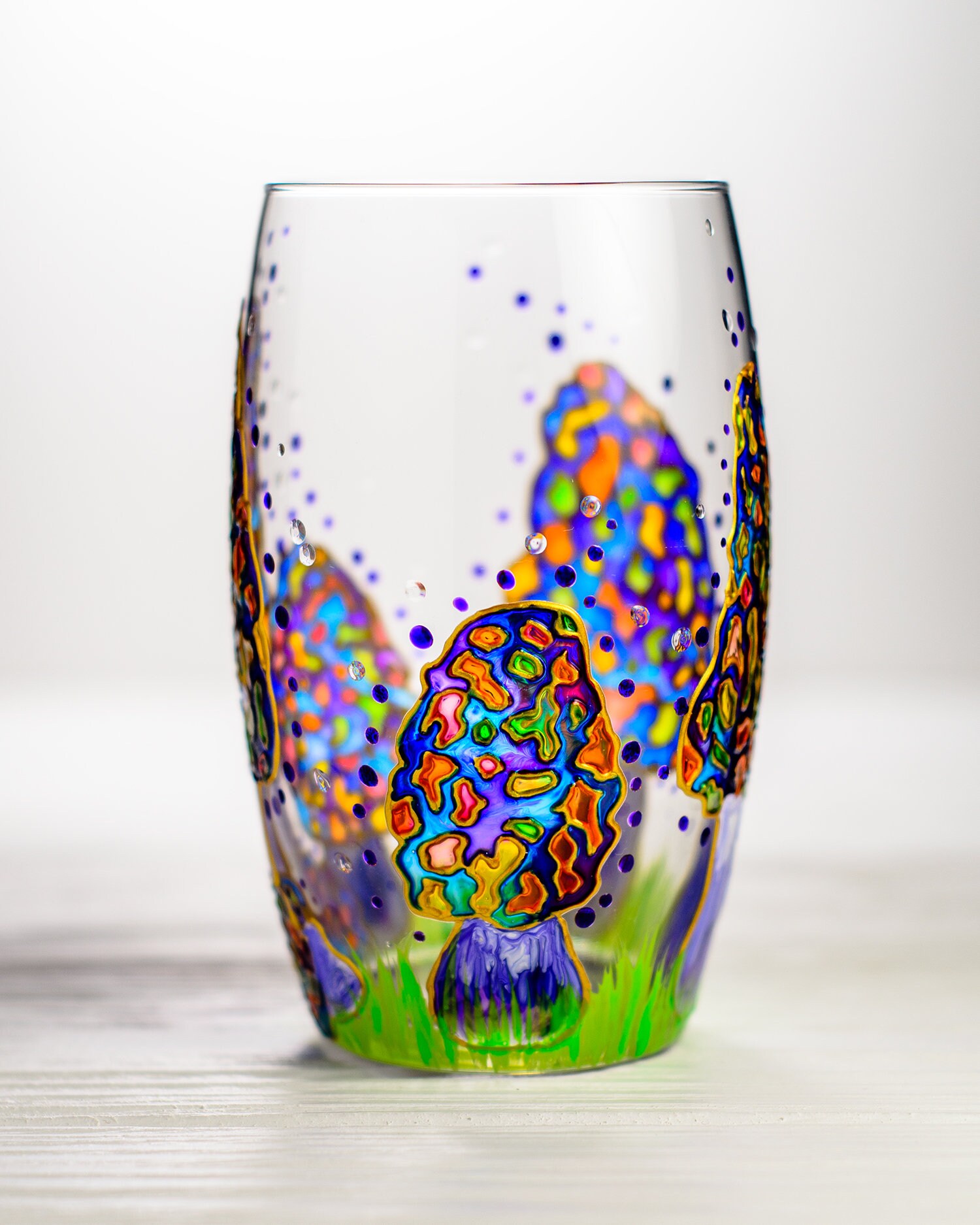 Morel Mushroom Wine Glass Personalized Nature Lover Gift Etsy