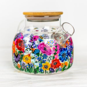 Wildflowers Teapot, Personalized Mothers Day Gift, Botanical Floral Teapot, Gift for Mom image 4