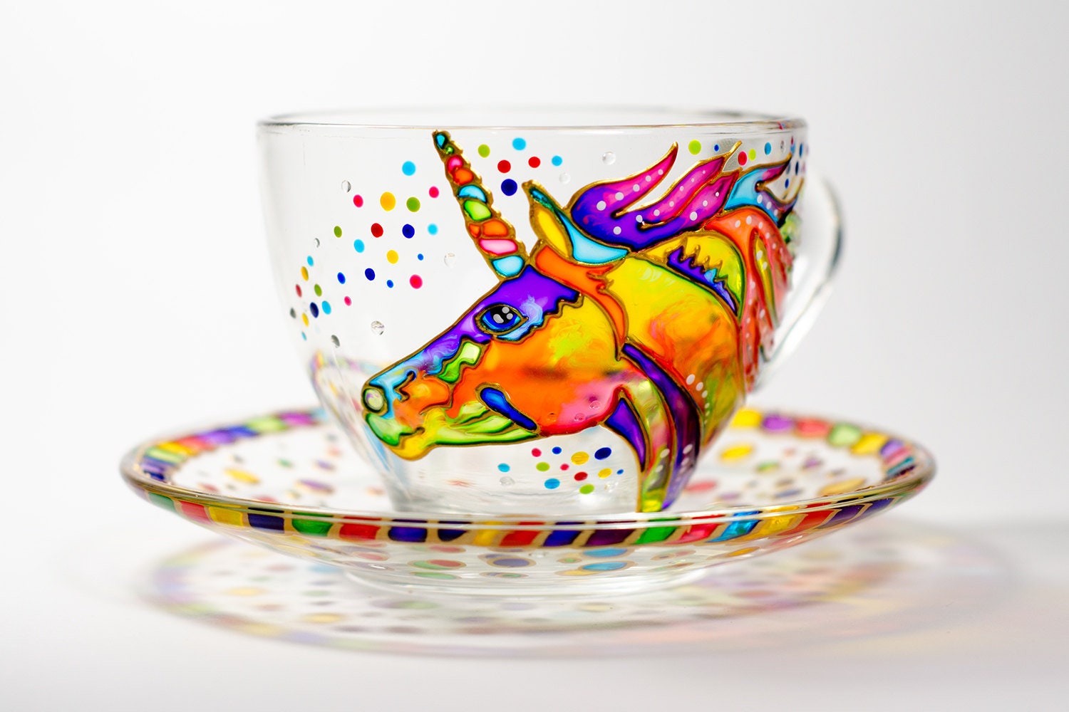 Unicorn Tea Set Magical Unicorn Tea Cup, Personalized Unicorn Gift Tea Cup and Saucer