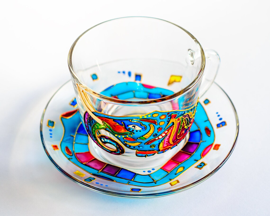 Elephant Tea Cup and Saucer Tea Set Best Friend Gift Mug Etsy