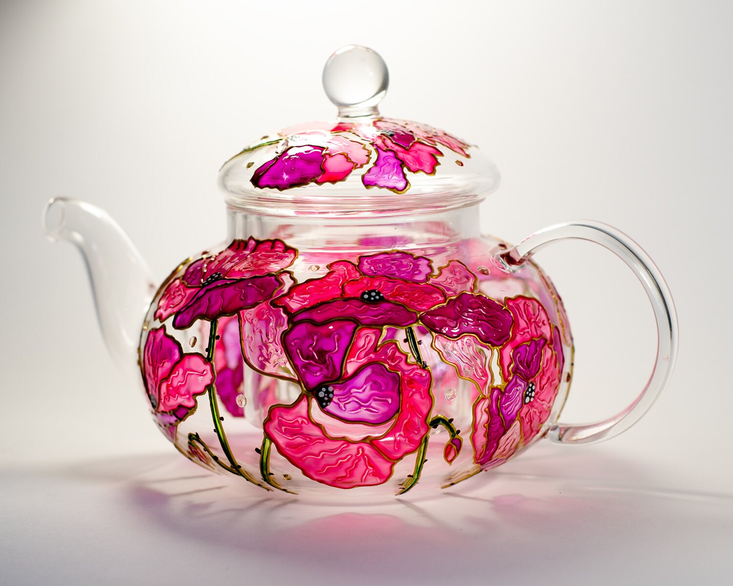 Glass Teapot Flowers Teapot Gift for Tea Lover Tea Coffee Etsy