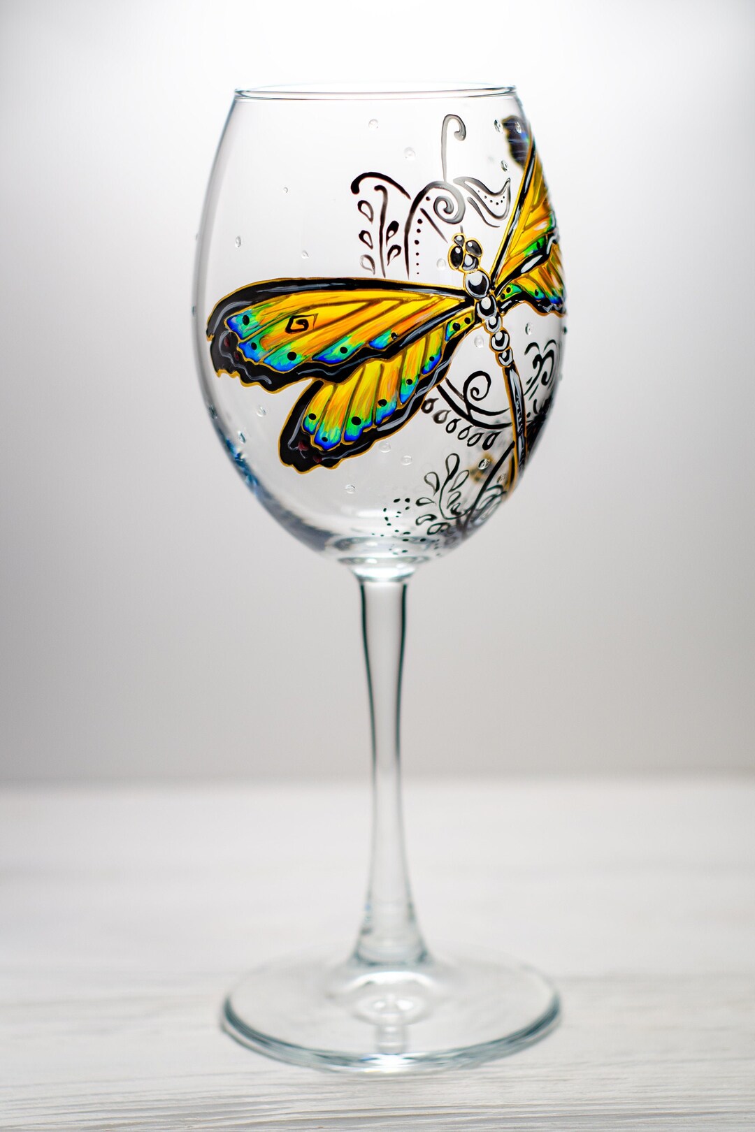 Dragonfly Wine Glass Personalized Wine Glasses, Custom Christmas Gift, Dragonfly Gift Women Etsy