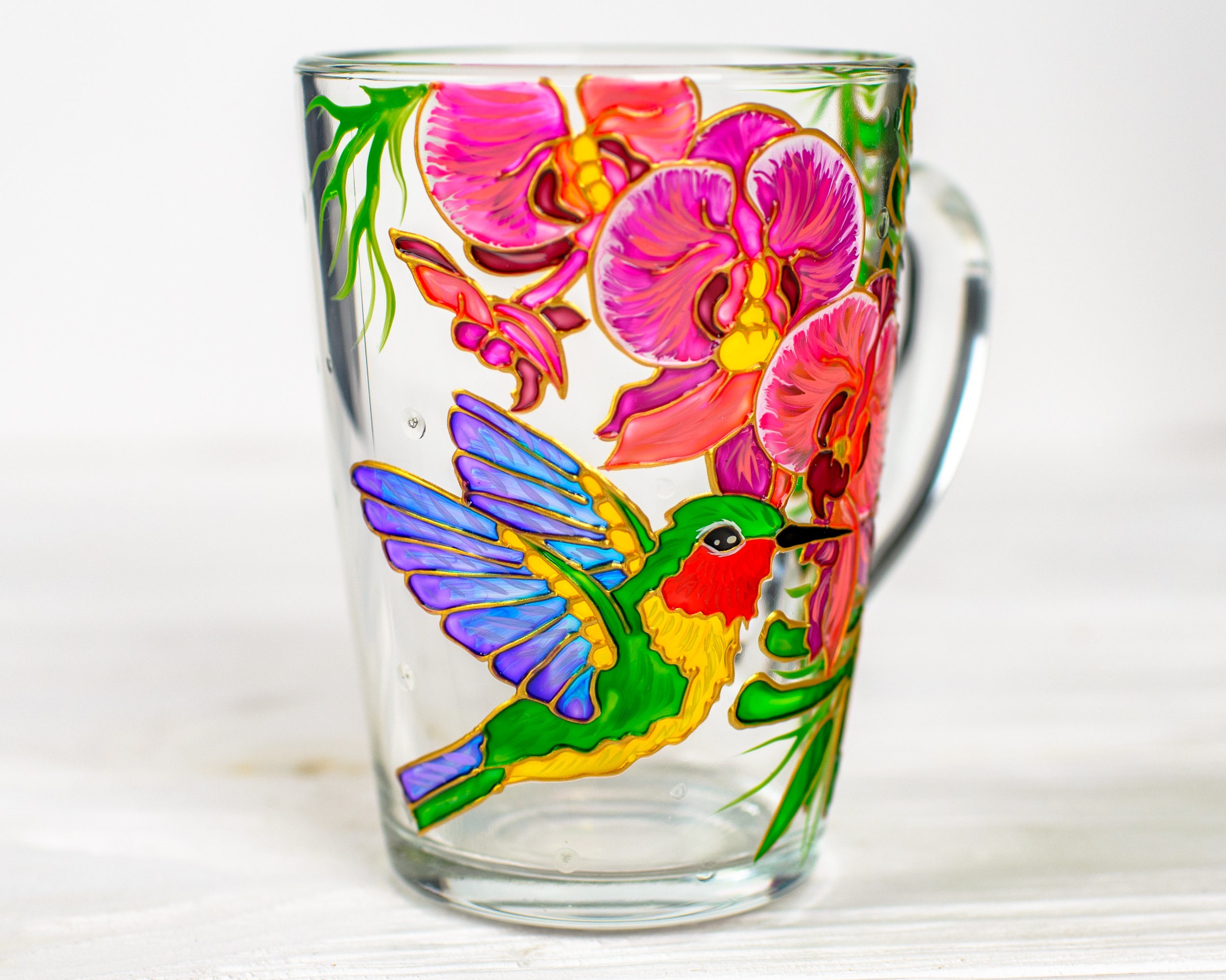 Personalized Hummingbird Mug, Hand Painted Hummingbird Coffee Mug, Hummingbird Gifts for Women