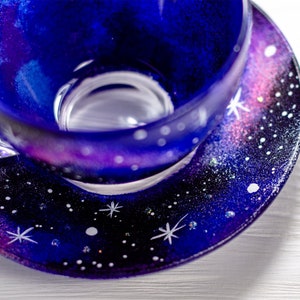 Galaxy Tea Cup and Saucer Set, Astrology Celestial Gift Starry Night Cup image 9