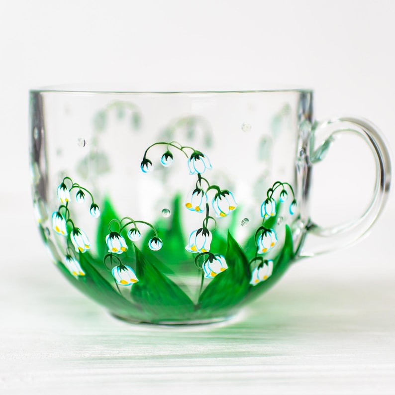 May Birth Flower Mug, Lily of the Valley Mug, Personalized Birthday Gift for Mom image 1