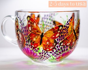 Mom Gift, Butterfly Coffee Mug, Mothers Day Gift 2-5 DAYS TO USA