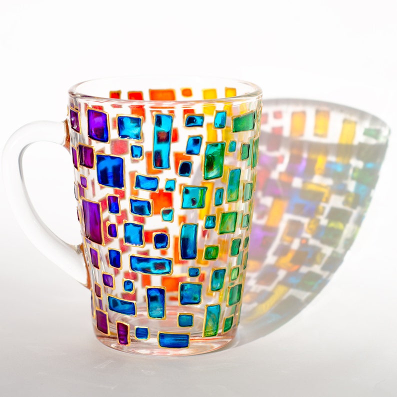 Handmade Mug, Rainbow Coffee Mug, Colorful Personalized Mothers Day Gift image 9