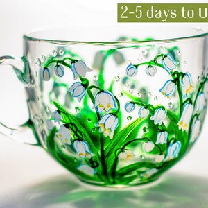 Lily of the Valley Mug, Cottagecore Flower Mug, Delicate Botanical Cup