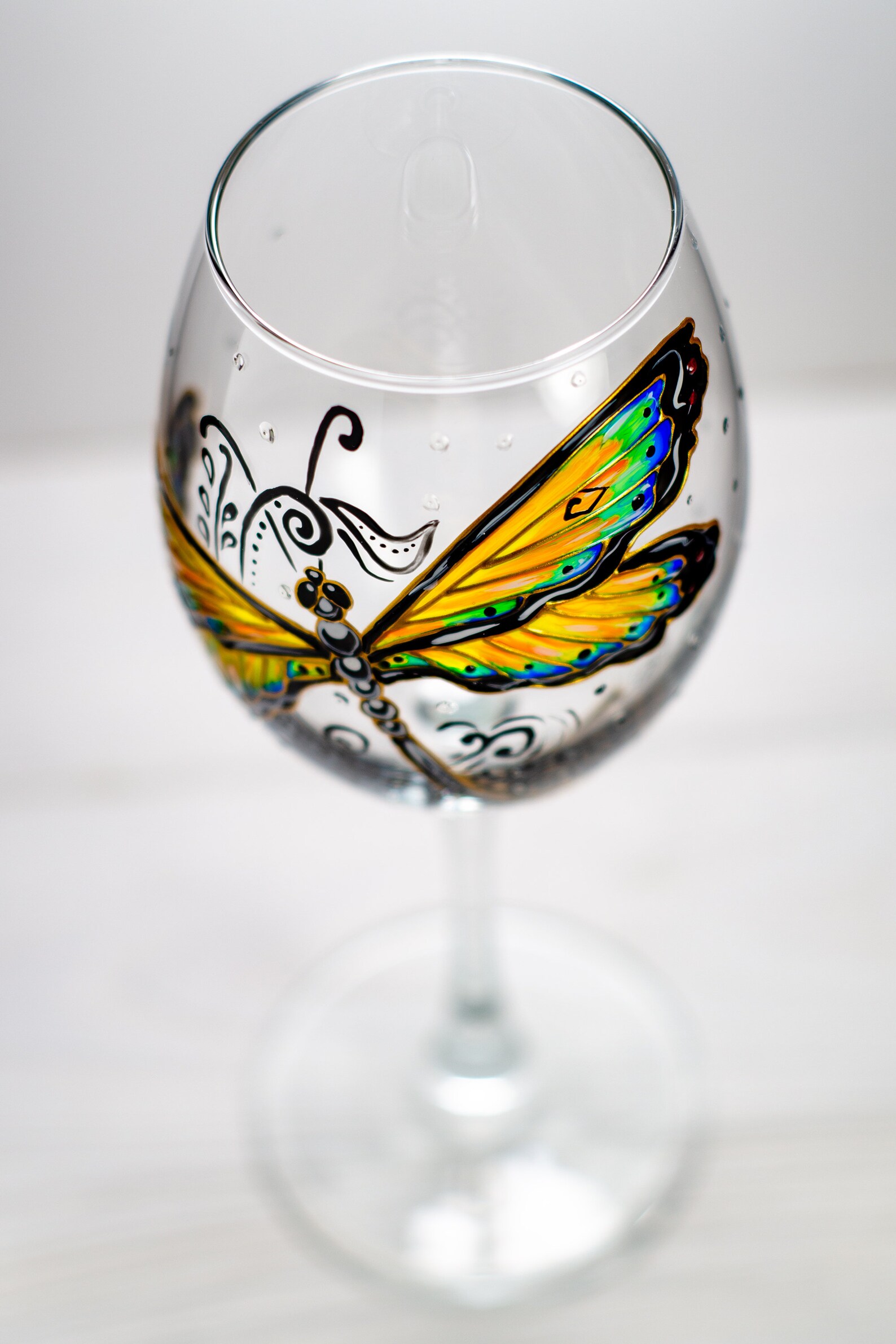 Wine Glass Personalized Dragonfly Wine Glasses Personalised Etsy