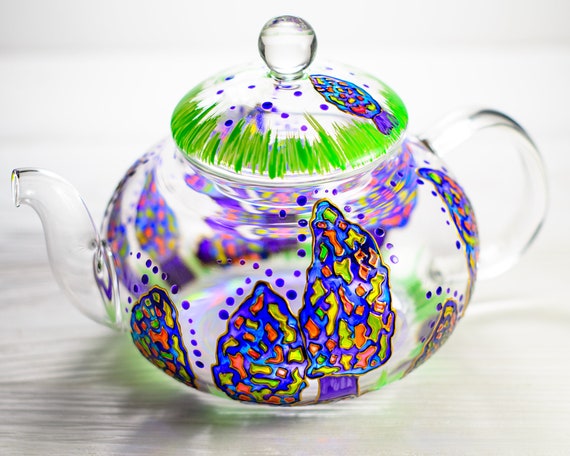 cerise / tea with green luster mushroom jar – BendableGlass