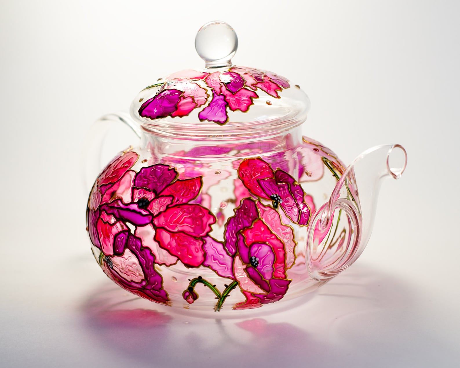 Glass Teapot Flowers Teapot Gift for Tea Lover Tea Coffee Etsy