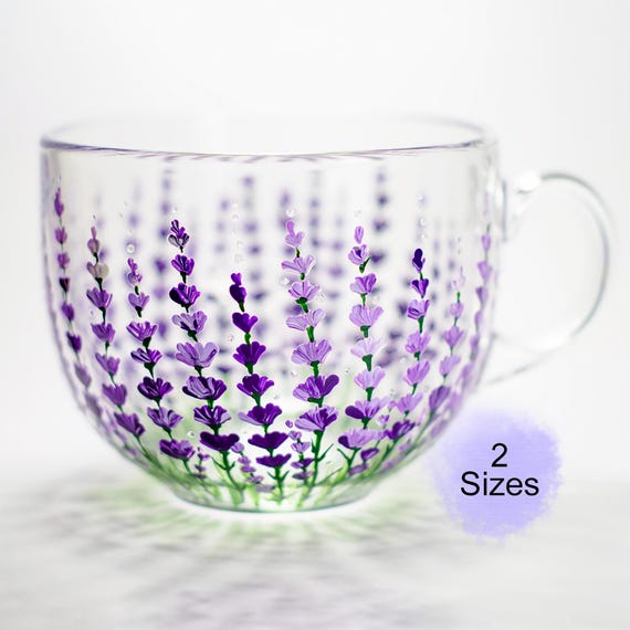 Personalized Lavender Mug, Gift for Mom, Hand Painted Floral Mug, Mother’s Day Gift