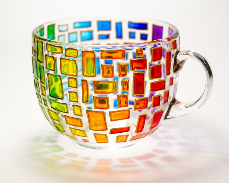 Handmade Mug, Rainbow Coffee Mug, Colorful Personalized Mothers Day Gift image 6