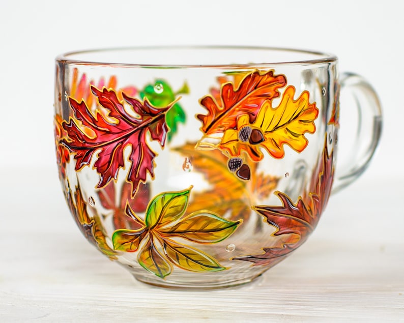 Fall Leaves Mug, Personalized Fall Coffee Mug, Autumn Gift For Fall Lover, Fall Gifts For Women, Happy Fall Present image 3