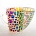 Rainbow Mug, modern mug Stain Glass Rainbow Mug Multi Color Glass Cup Colorful Mug for Women 