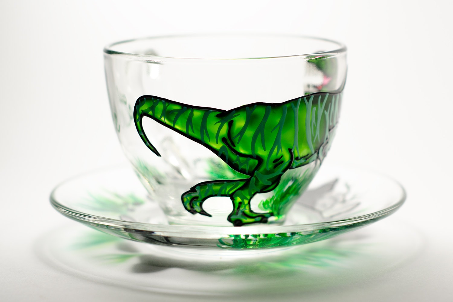 Personalized Kids Dinosaurs Mug Dinosaur Cup and Saucer Trex Etsy
